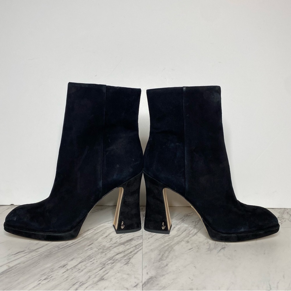 Sam Edelman Jaye Heeled Black Suede Bootie 10M - Picture 7 of 16